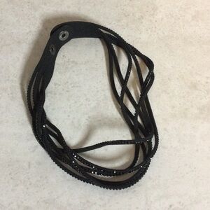 Yik Fung 6 strand black bling cord goth choker